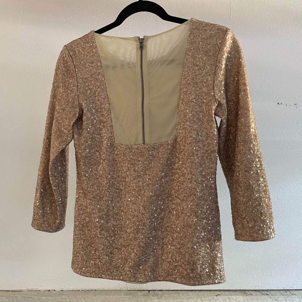 Alice & Olivia Sequin Top With Open Back - image 2